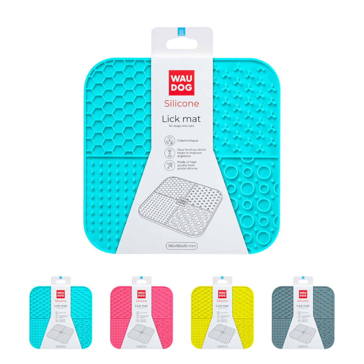 Килимок для злизування WAUDOG Silicone 190х190х10 мм