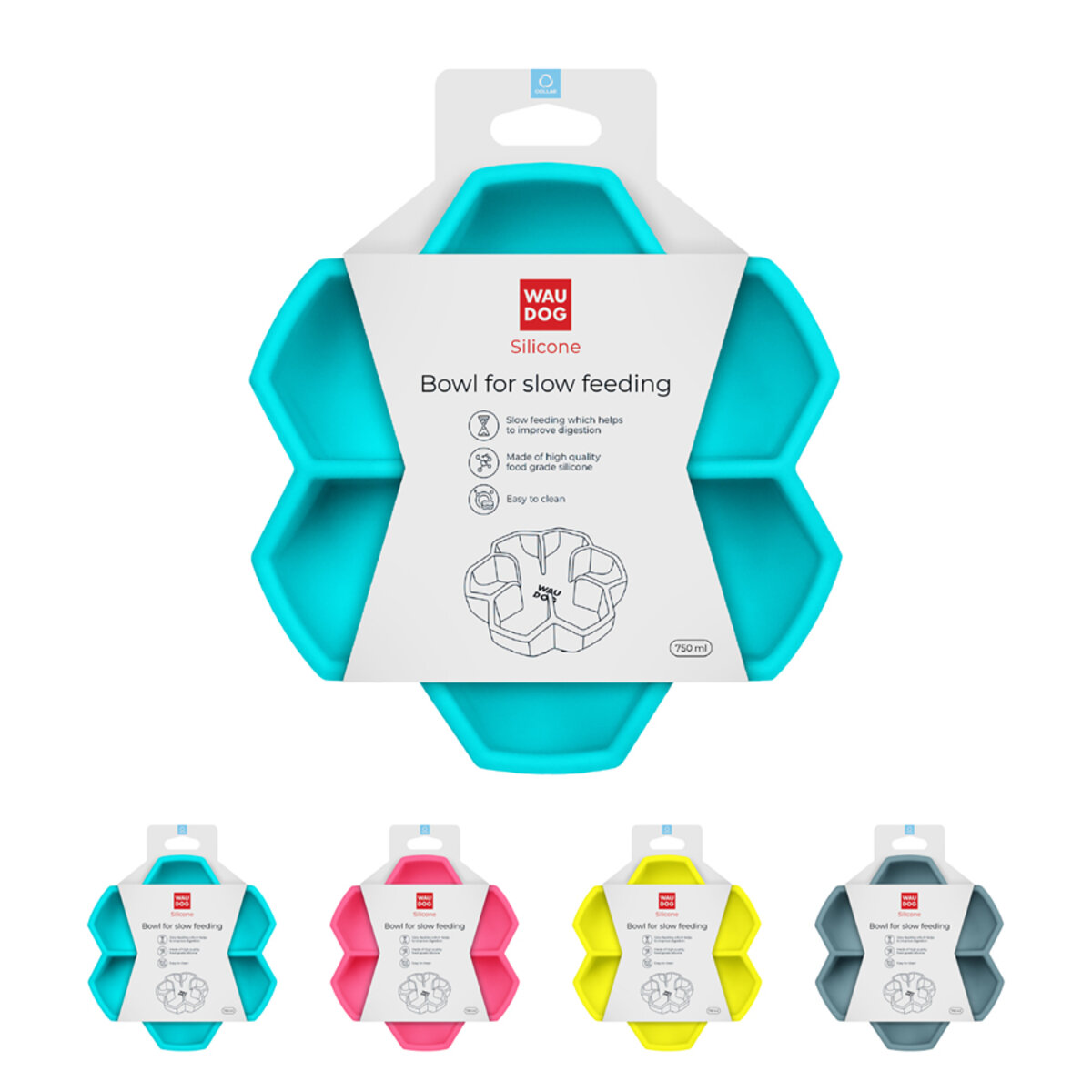 Миска для повільного харчування WAUDOG Silicone 750 мл