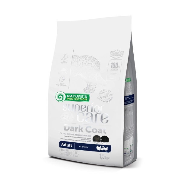 Сухий корм для дорослих собак усіх порід з чорним забарвленням шерсті Nature's Protection Superior Care Dark Coat Grain Free Adult All Breeds